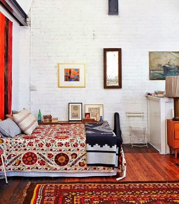 Habitación con decoración bohemia Habitación con decoración bohemia