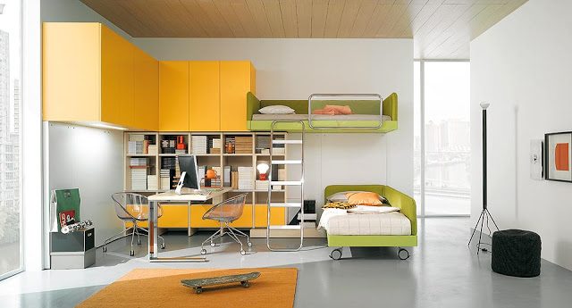 Habitación juvenil modular de colores Habitación juvenil modular de colores
