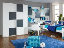 Habitación juvenil en tonos azules