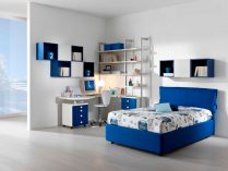 Habitación juvenil en tonos azules